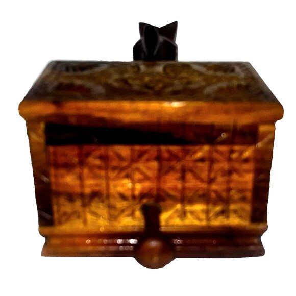 Vintage Hand Carved Wooden Bird Mechanical Cigarette Dispenser Folk Art Crank Bo - Picture 4 of 16